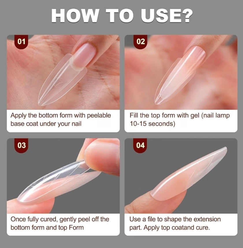 Sandwich Dual Forms • Long Coffin • Reusable Nail Forms