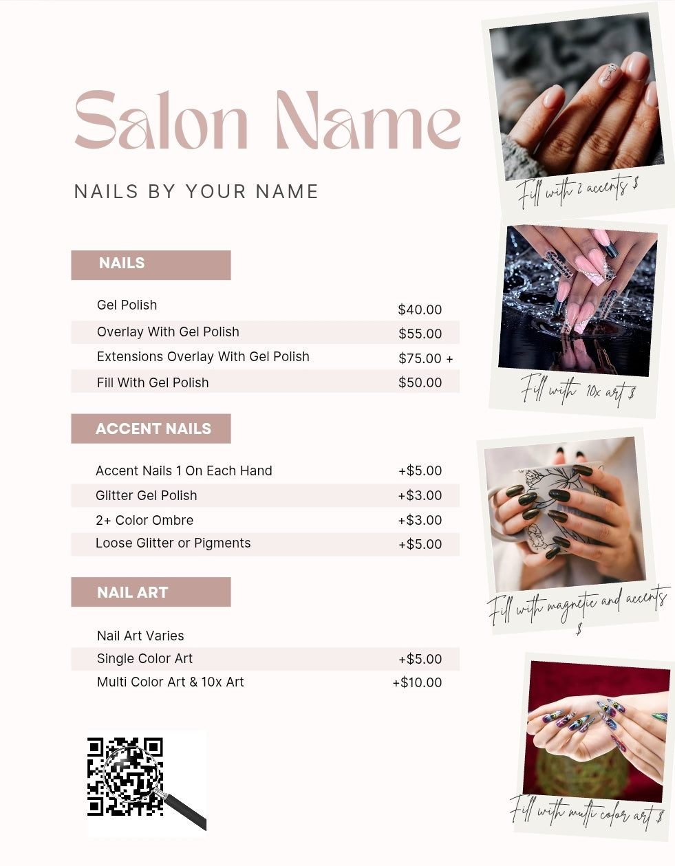 12 Editable Salon Menu Templates