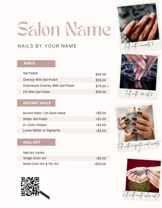 12 Editable Salon Menu Templates