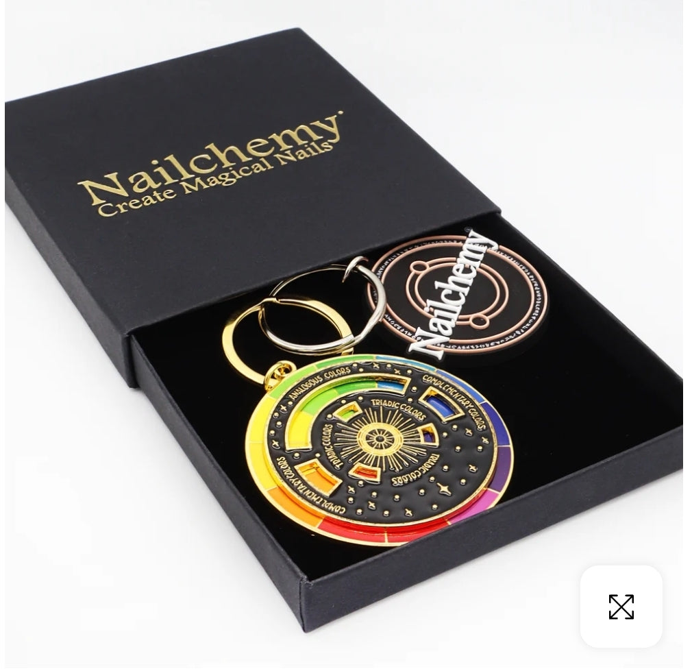Nailchemy Pocket Color Wheel & Key Ring – Interactive Enamel Spinner for Nail Artists & Creatives