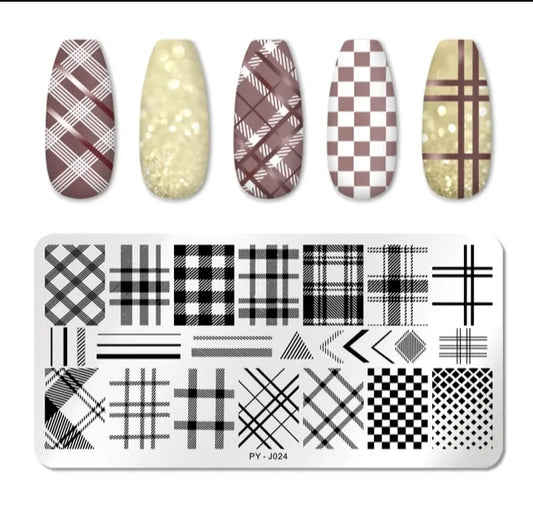 Plaid Stamping Plate