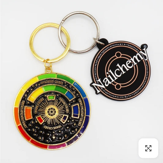 Nailchemy Pocket Color Wheel & Key Ring – Interactive Enamel Spinner for Nail Artists & Creatives