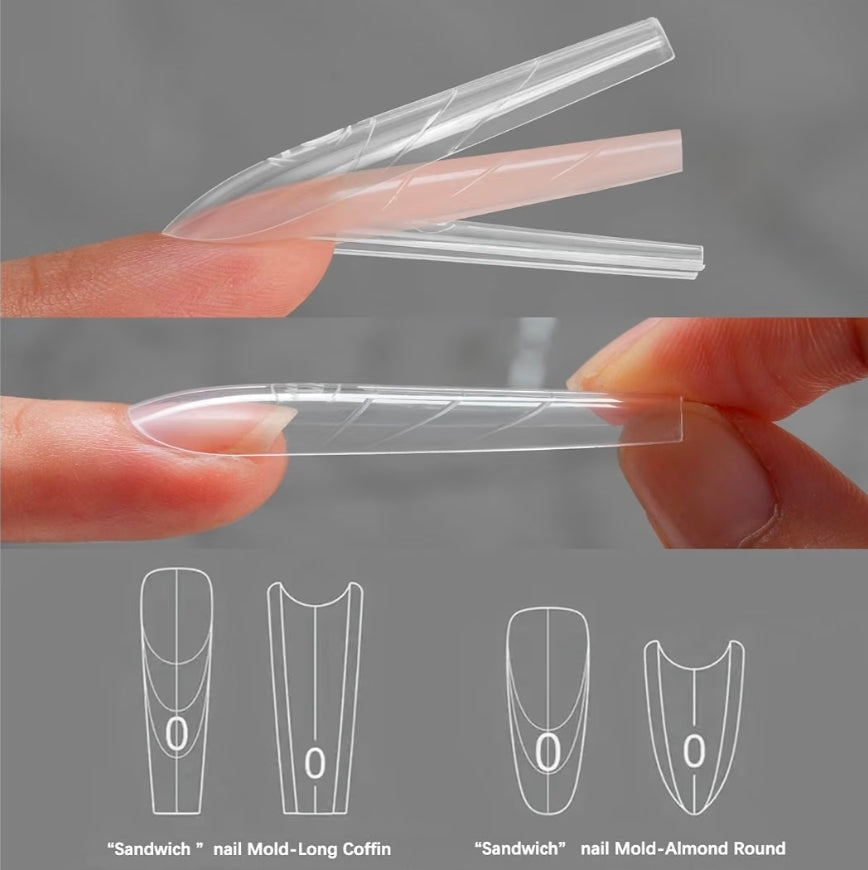 Sandwich Dual Forms • Long Coffin • Reusable Nail Forms