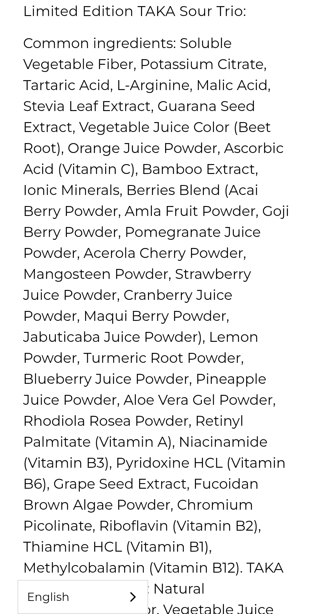 TAKA • 30 stick packs