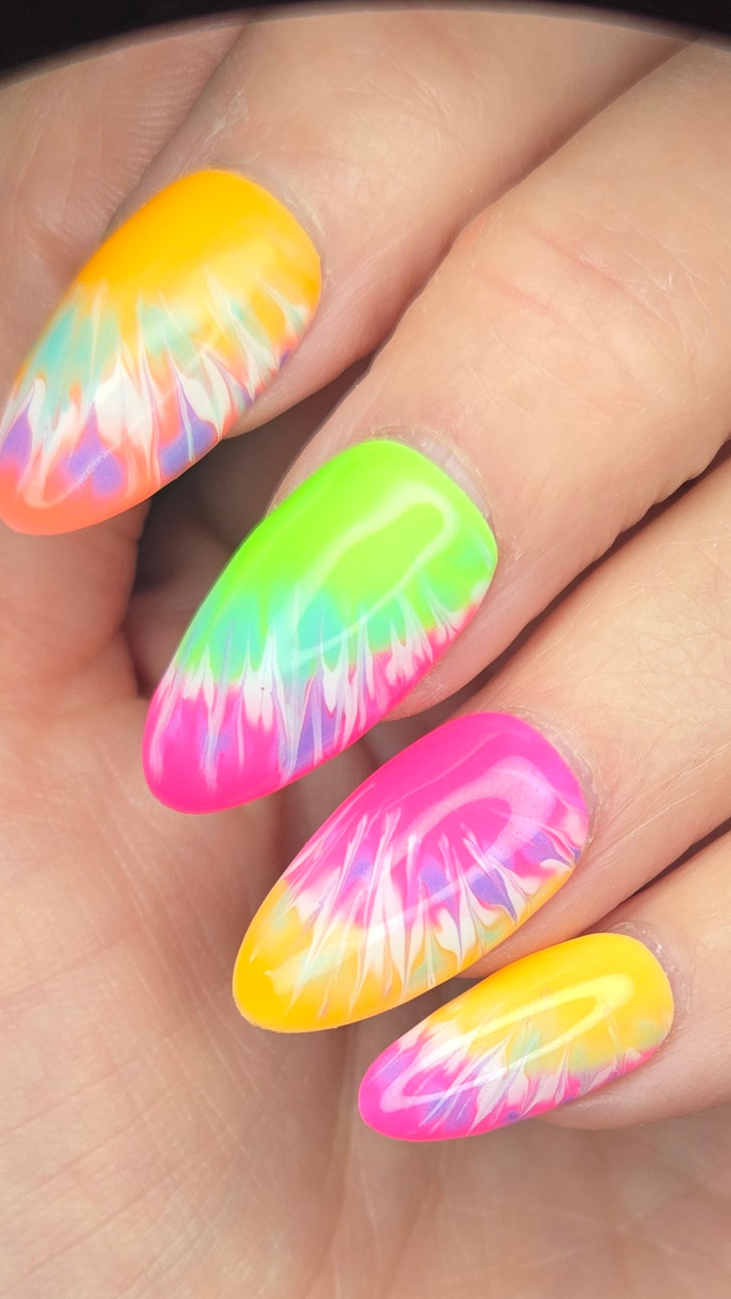 Neon Tie Dye Glow | Press-On Nails