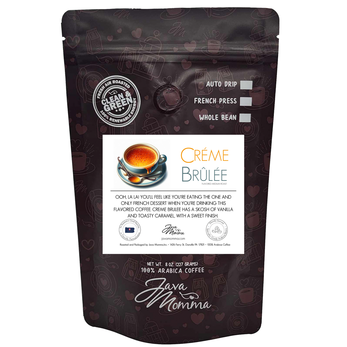 Crème Brûlée Flavored Coffee: Auto Drip / Regular / 1/2 pound
